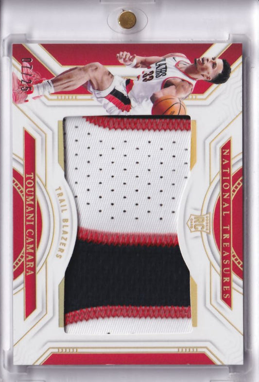2023-24 NBA Panini National Treasures Rookie Jumbo Materials Patch Toumani Camara /25