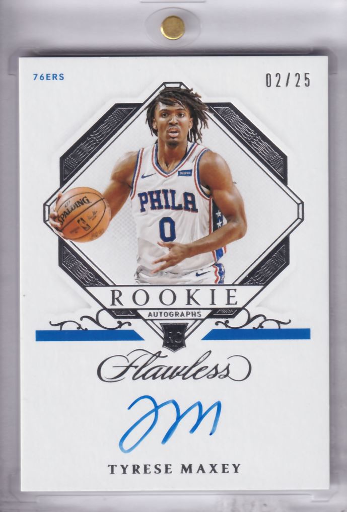 2020-21 Panini Flawless True Rookie Autograph On-Card Auto Tyrese Maxey /25