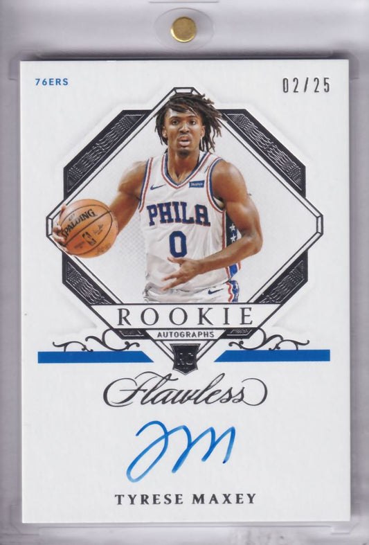 2020-21 Panini Flawless True Rookie Autograph On-Card Auto Tyrese Maxey /25