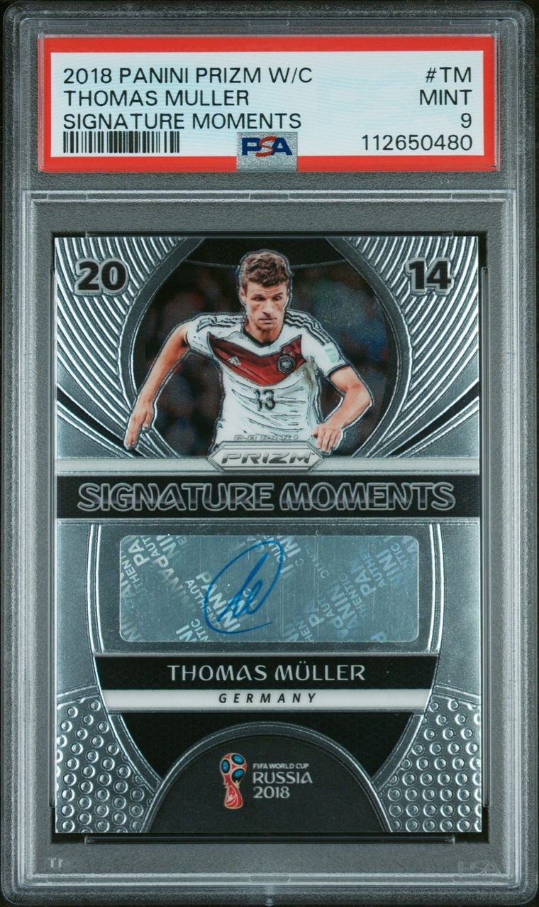 2018 Panini Prizm World Cup Signature Moments Thomas Müller Auto Deutschland PSA 9