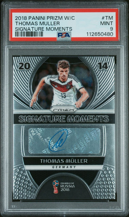 2018 Panini Prizm World Cup Signature Moments Thomas Müller Auto Deutschland PSA 9