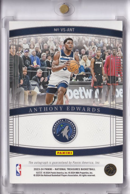 2023-24 Panini National Treasures Anthony Edwards Auto 3/5 Viewpoint Signatures Minnesota Timberwolves