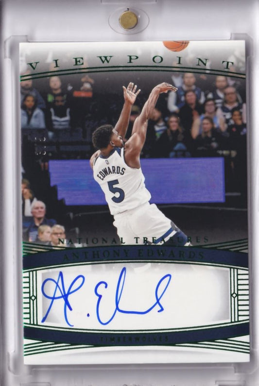 2023-24 National Treasures Anthony Edwards /5 Viewpoint Signatures – Minnesota Timberwolves
