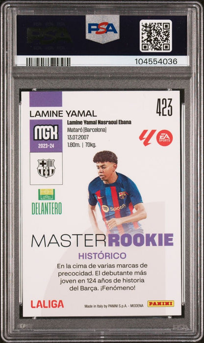 2023-24 Panini Megacracks LIGA EA Sports Master Rookie Lamine Yamal FC Barcelona PSA 9