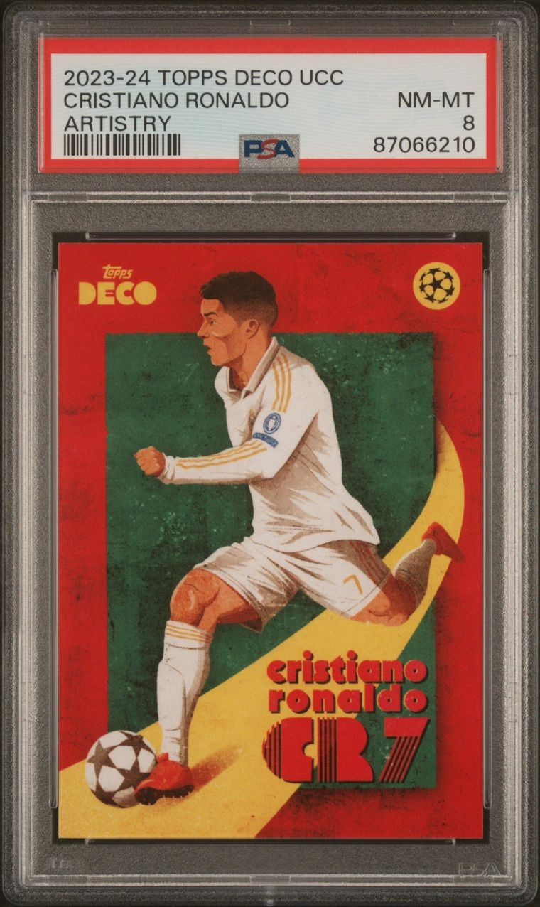 2023-24 Topps Deco UCC Cristiano Ronaldo CR7 Artistry PSA 8 Real Madrid