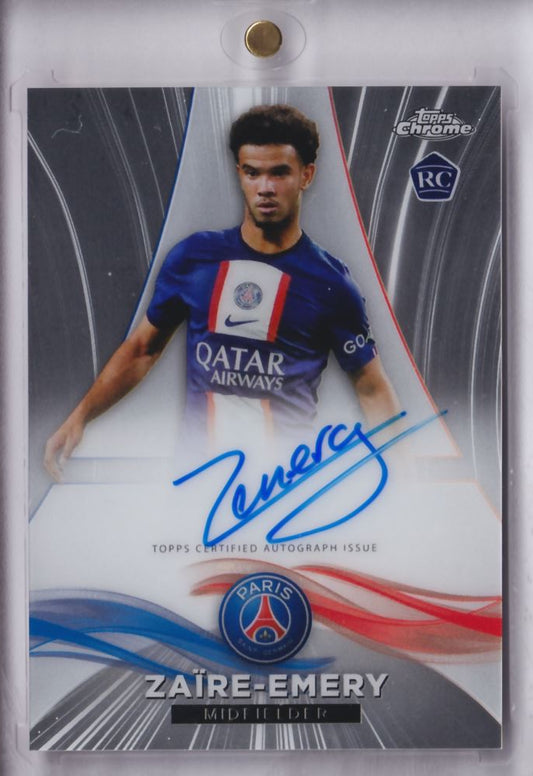 2022-23 Topps Chrome PSG Rookie on Card Auto Autograph Warren Zaïre-Emery /99