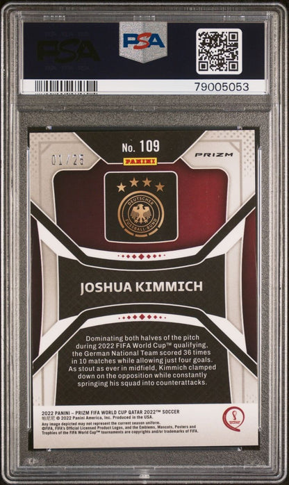 2022 Panini Prizm World Cup Orange Joshua Kimmich 01/25 Deutschland PSA 9