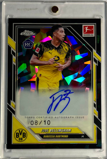 2025-26 Topps Chrome Sapphire Bundesliga Autograph Black Jobe Bellingham RC Rookie Auto 08/10 Borussia Dortmund