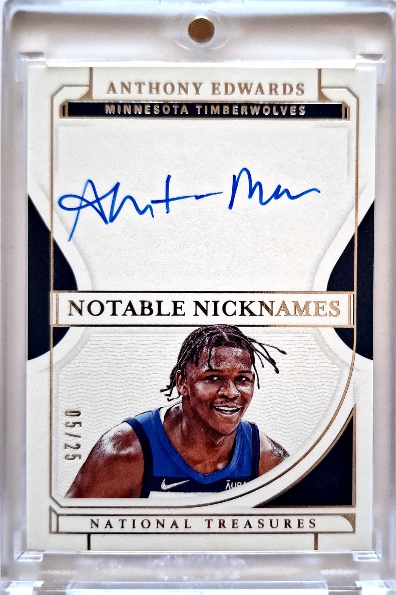 Panini National Treasures Notable Nicknames Auto Anthony Edwards 5/25 Ant-Man