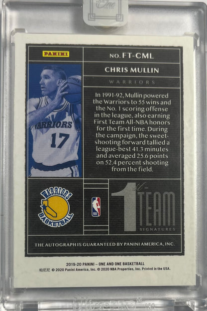 2019-20 Panini One and One On Card Auto Chris Mullin 20/49 Golden State Warriors