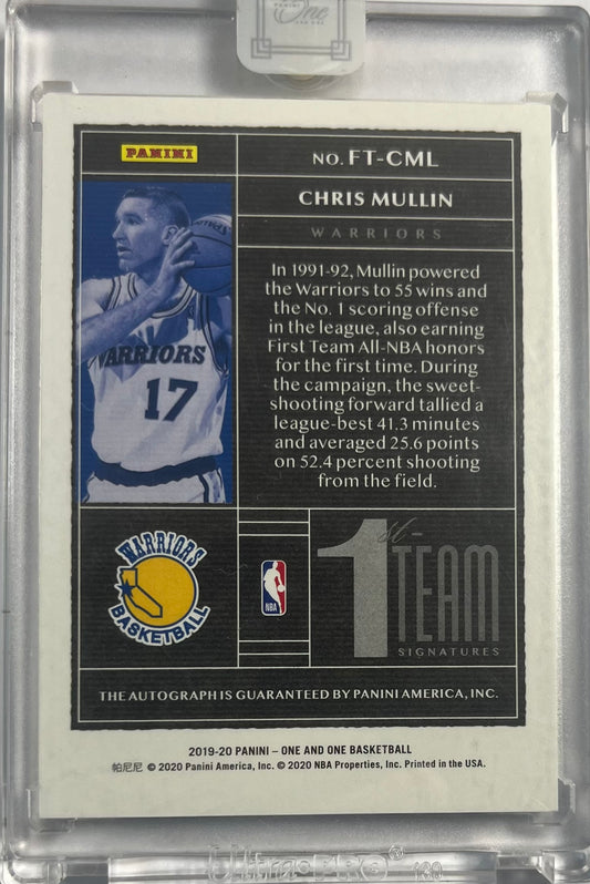 2019-20 Panini One and One On Card Auto Chris Mullin 20/49 Golden State Warriors