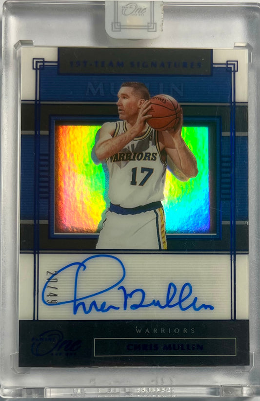2019-20 Panini One and One On Card Auto Chris Mullin Karte 20/49 Golden State Warriors.