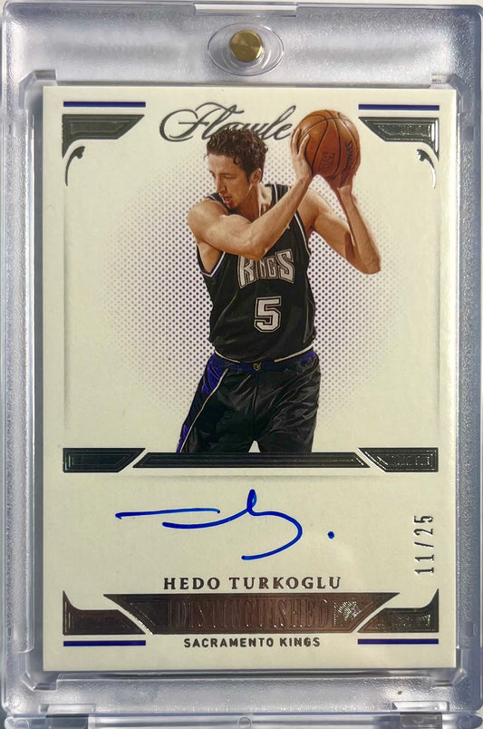 2020-21 Panini Flawless Distinguished Auto Hedo Turkoglu Karte 11/25 Sacramento Kings.