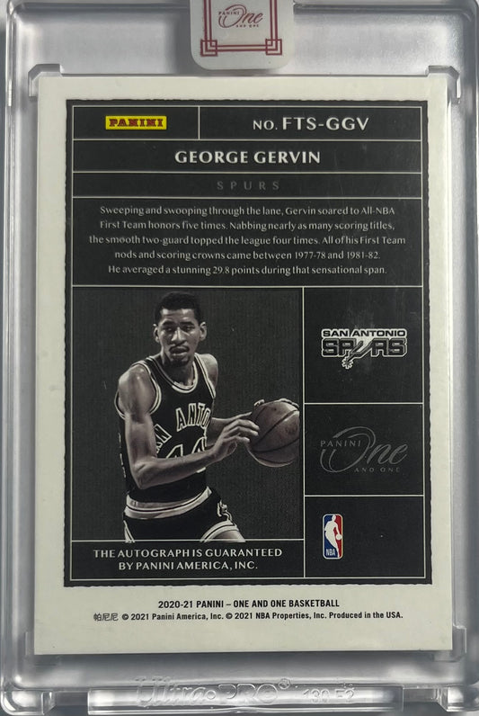 2020-21 Panini One and One On Card Auto George Gervin 14/35 San Antonio Spurs
