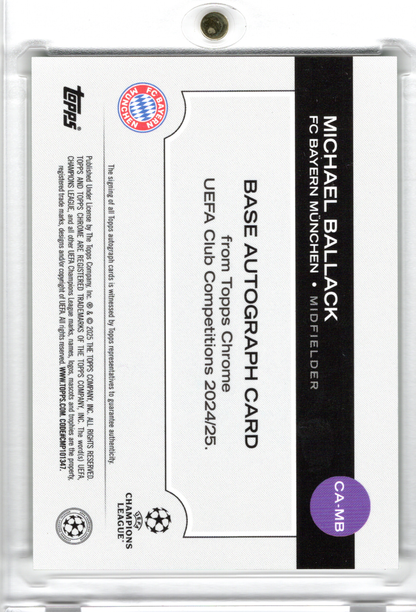 2024-25 TOPPS Chrome UCC Green Refractor Auto Michael Ballack /99 FC Bayern
