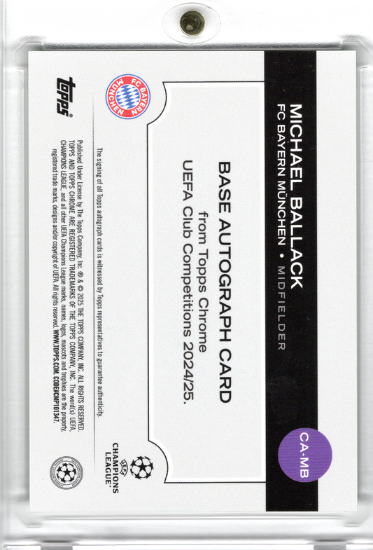 2024-25 TOPPS Chrome UCC Green Refractor Auto Michael Ballack /99 FC Bayern
