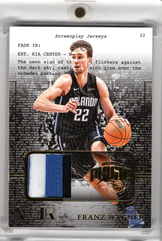 2023-24 NBA Panini Noir Patch Prime Franz Wagner /25 Game Worn Orlando Magic