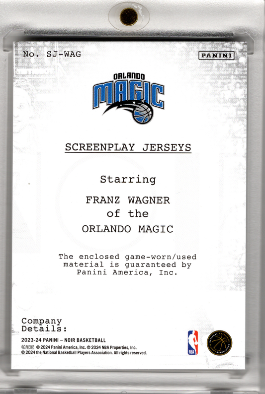 2023-24 NBA Panini Noir Patch Prime Franz Wagner /25 Game Worn Orlando Magic