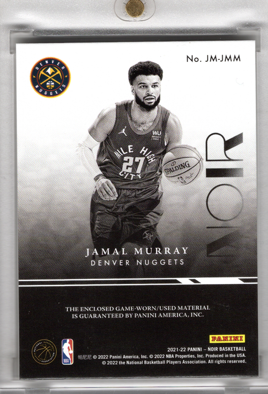 2021-22 Panini Noir Jumbo Material Patch Jamal Murray 4/5 Denver Nuggets