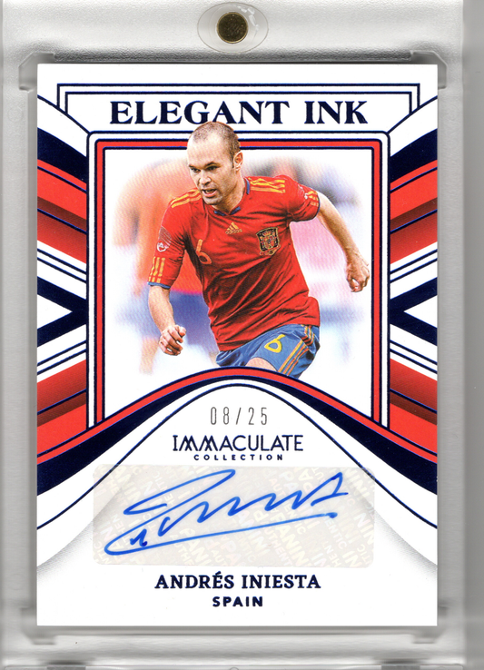 2023-24 Panini Immaculate Soccer Elegant Ink Auto Sapphire Andres Iniesta /25 Spanien