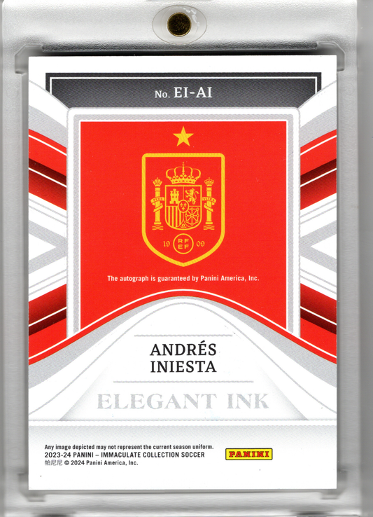 2023-24 Panini Immaculate Soccer Elegant Ink Auto Sapphire Andres Iniesta /25 Spanien