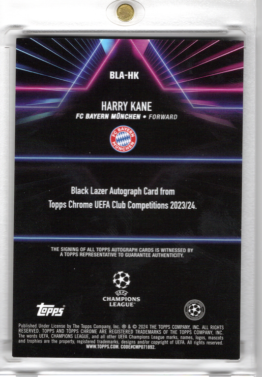 2023-24 TOPPS Chrome UCC Black Lazer Neon Green Auto Harry Kane /99 FC Bayern