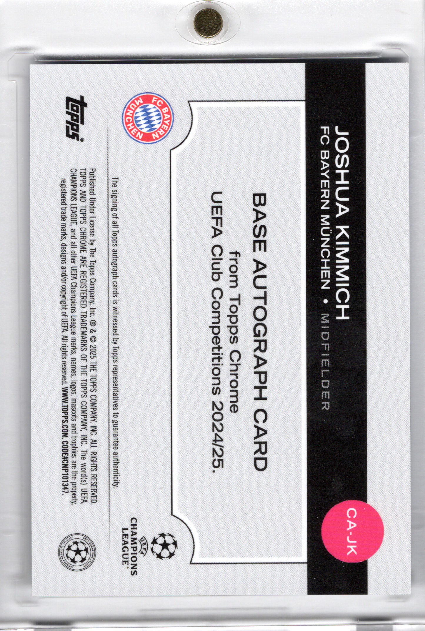 2024-25 TOPPS Chrome UCC Blue Lava Auto Joshua Kimmich /150 FC Bayern