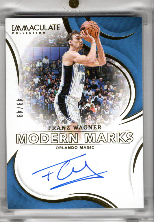 2023-24 Panini Immaculate Modern Marks On Card Auto Franz Wagner /49 Orlando Magic
