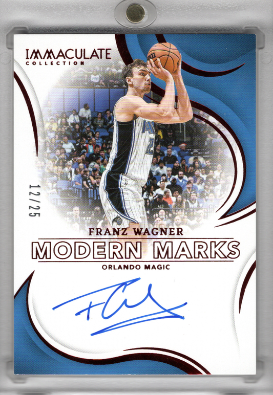 2023-24 Panini Immaculate Modern Marks On Card Auto Ruby Franz Wagner /25 Orlando Magic