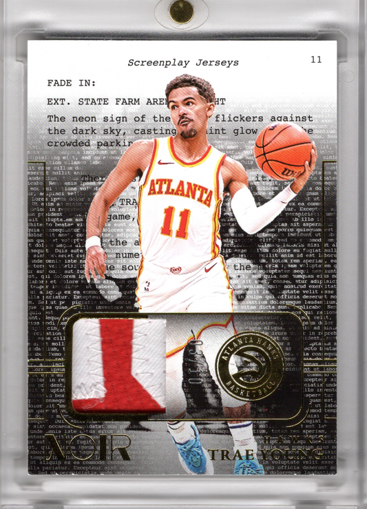 2023-24 Panini Noir Screenplay Patch Gold Trae Young /10