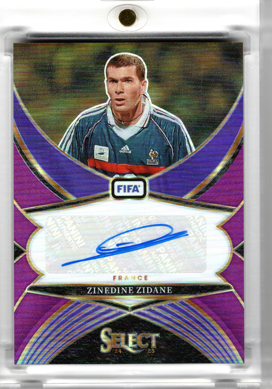 2024-25 Select FIFA Soccer Purple Auto Zinedine Zidane /49 Frankreich