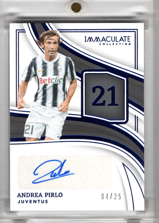 2023-24 Immaculate Collection Soccer Auto Blue Andrea Pirlo /25 Juventus