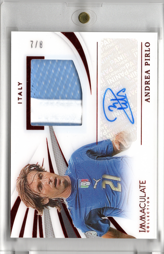 2021 Panini Immaculate Soccer Memorabilia Autographs Andrea Pirlo /8 Player Worn Patch Italien