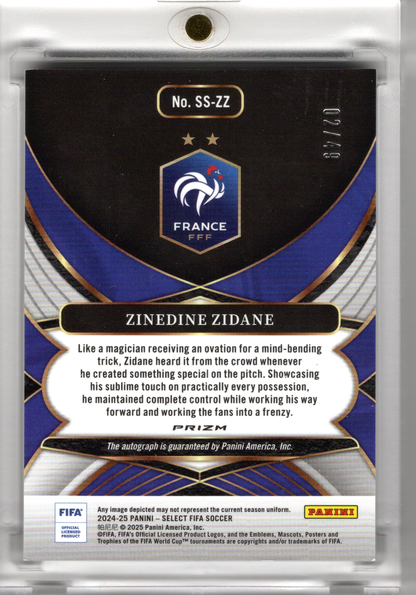 2024-25 Select FIFA Soccer Purple Auto Zinedine Zidane /49 Frankreich