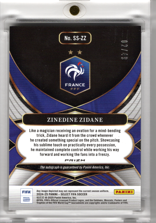 2024-25 Select FIFA Soccer Purple Auto Zinedine Zidane /49 Frankreich