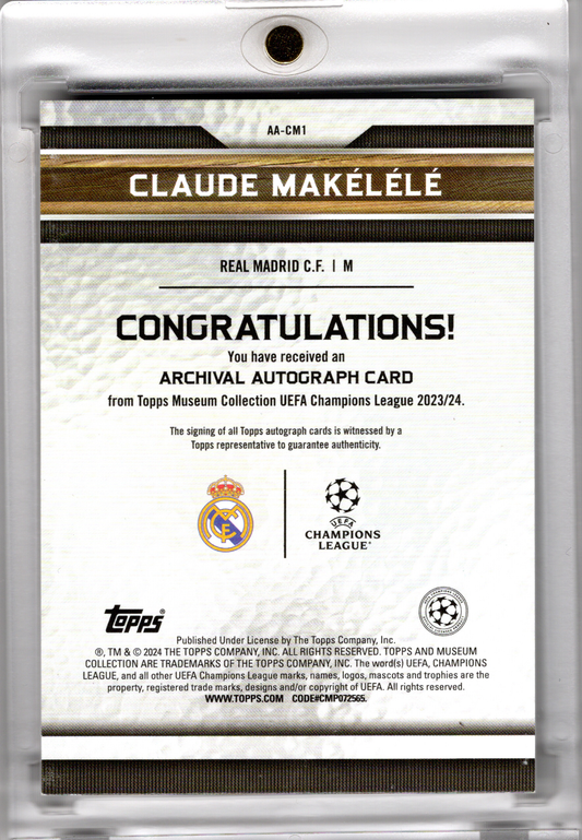 2023-24 Topps Champions League Museum Auto Claude Makelele /25 Real Madrid