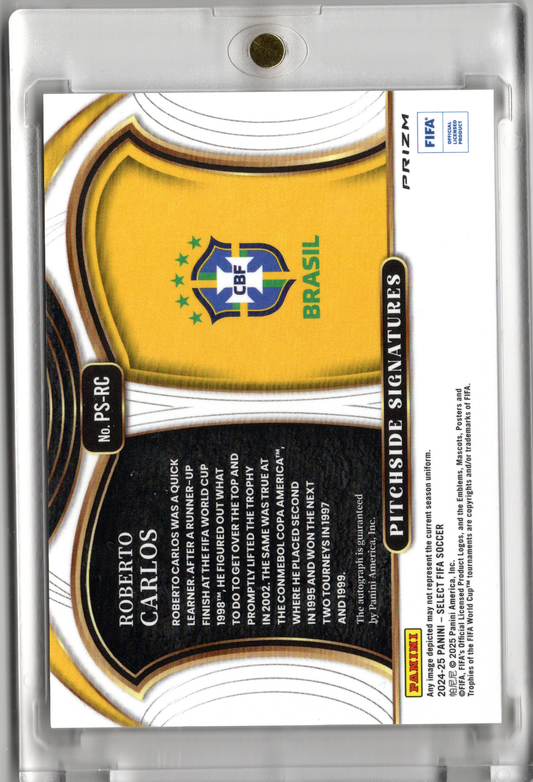 2024-25 Panini Select FIFA Pitchside Signatures Auto Roberto Carlos Brasilien