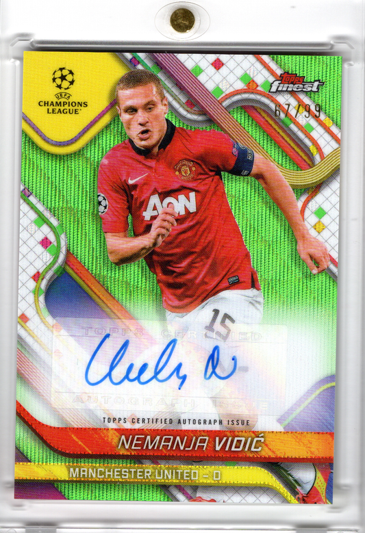 2024-25 Topps Finest UCC Green Auto Nemanja Vidic /99 Manchester United