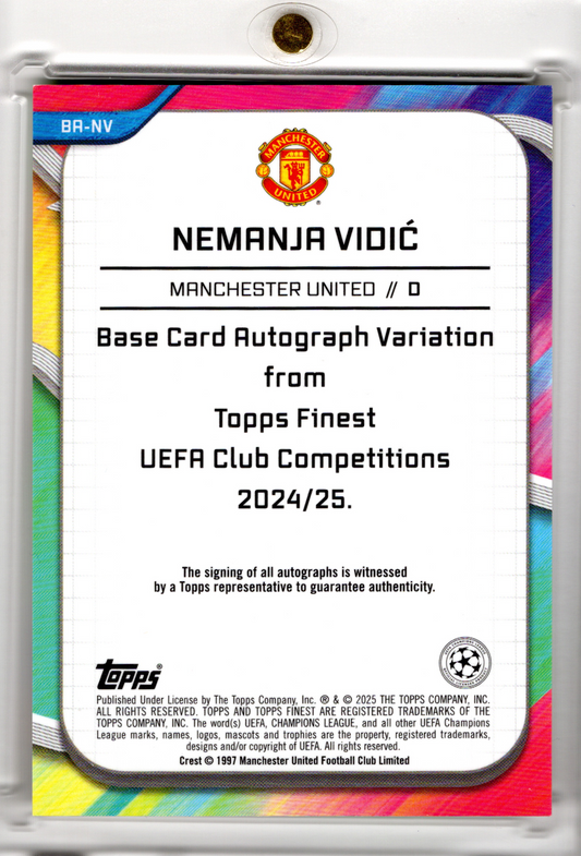 2024-25 Topps Finest UCC Green Auto Nemanja Vidic /99 Manchester United
