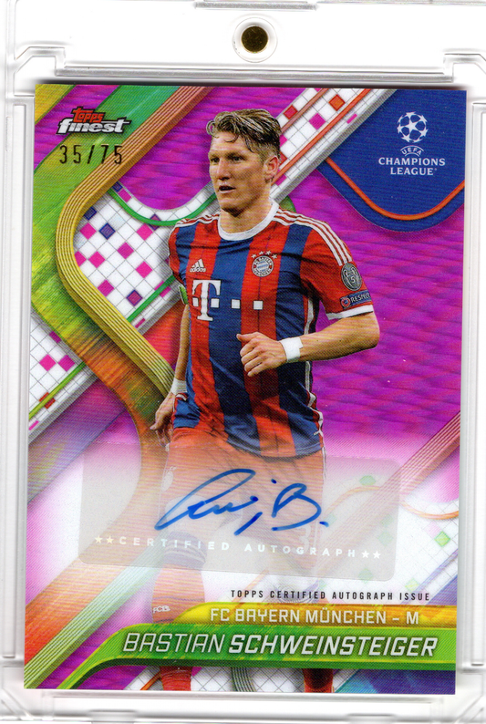 2024-25 Topps Finest UCC Auto Pink Bastian Schweinsteiger /75 FC Bayern