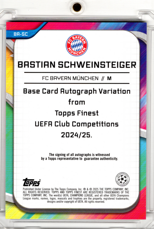2024-25 Topps Finest UCC Auto Pink Bastian Schweinsteiger /75 FC Bayern