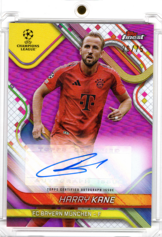 2024-25 Topps Finest UCC Pink Auto Harry Kane /75 FC Bayern