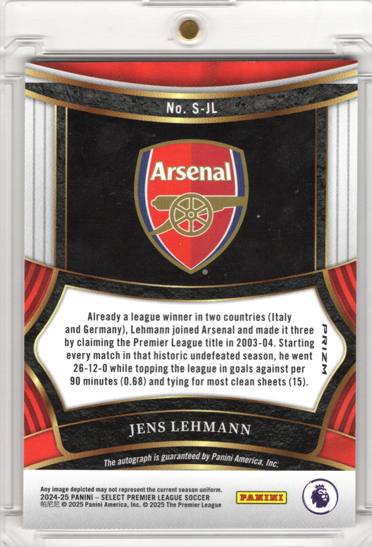 2024-25 Panini Select Premier League Silve Prizm Auto Jens Lehmann FC Arsenal