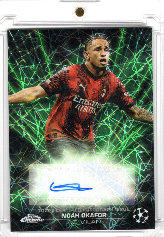 2024-25 Topps Chrome UCC Black Lazer Auto Noah Okafor /99 AC Milan