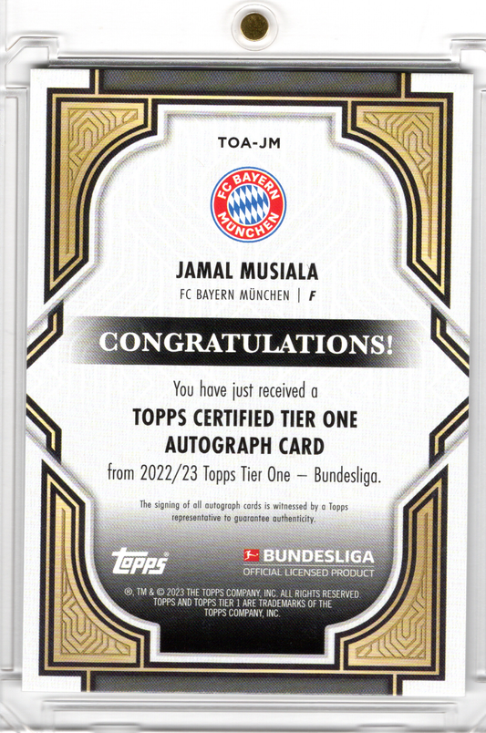 2022-23 Topps Tier one Autograph Jamal Musiala /100 FC Bayern