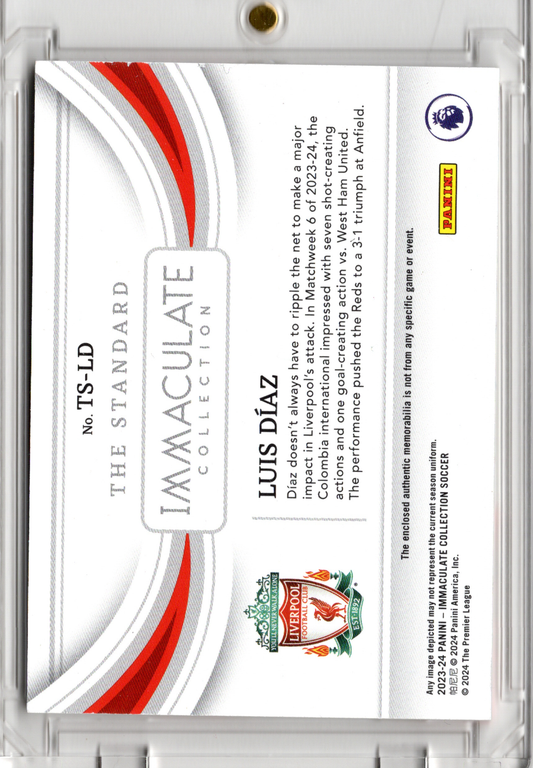 2023-24 Panini Immaculate Soccer The Standard Patch Luis Diaz /30 Liverpool FC