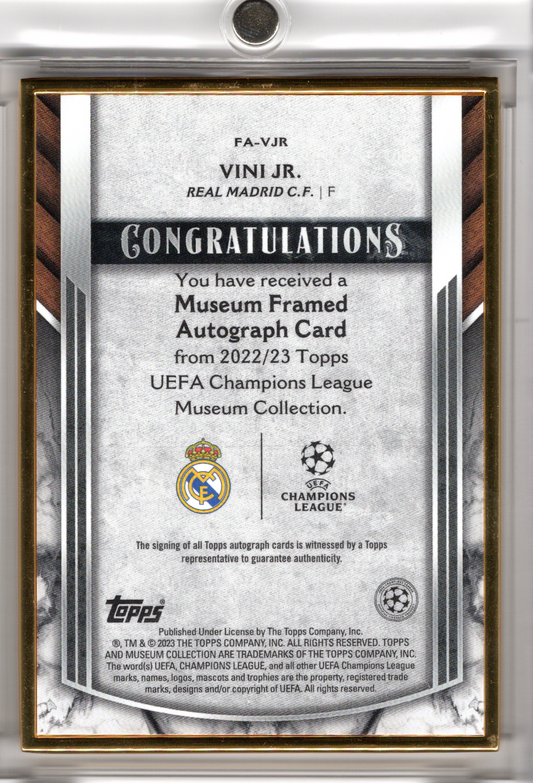 2022-23 Topps Champions League Museum Framed Auto Vini Jr. /99 Real Madrid