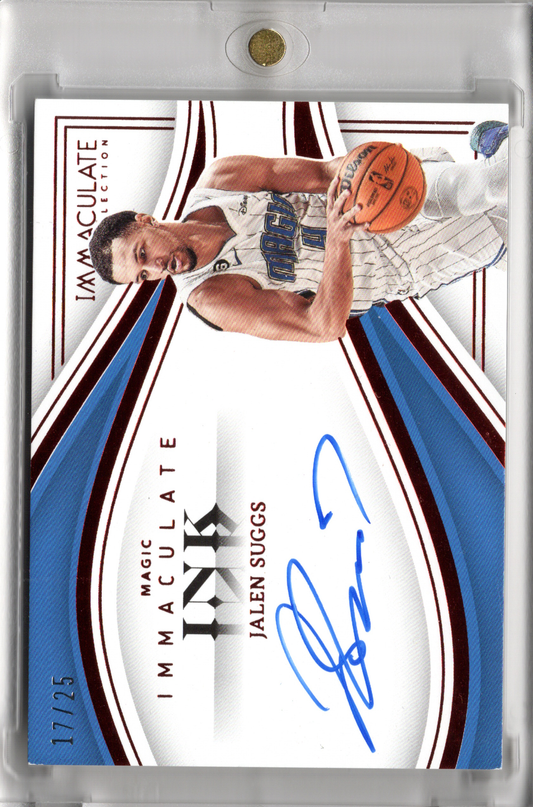 2022-23 Panini Immaculate Ink On Card Auto Jalen Suggs /25 Orlando Magic