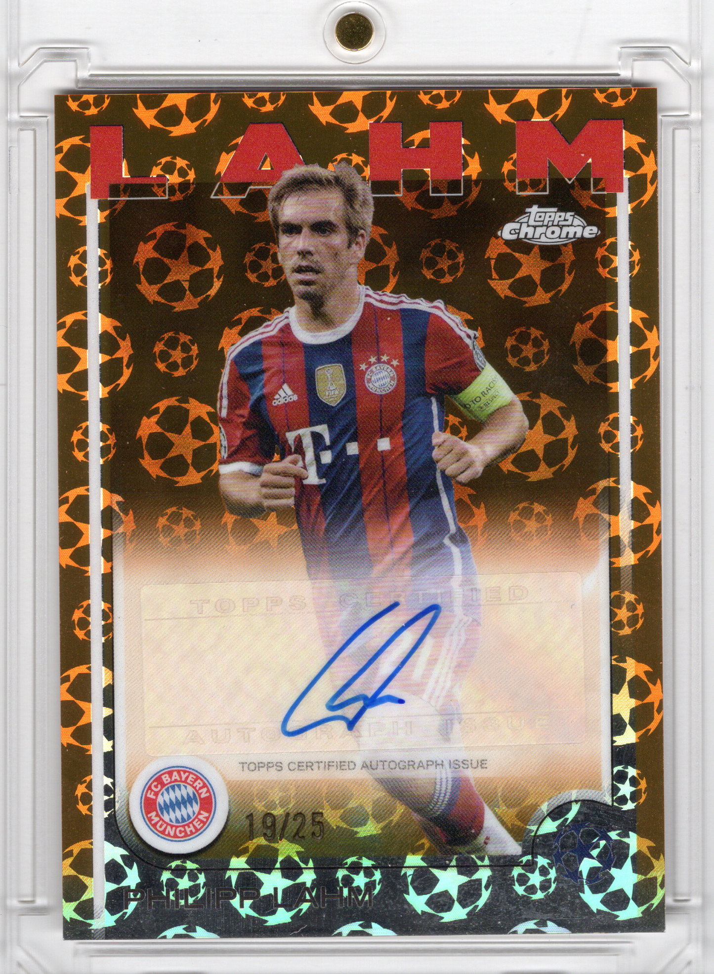 2024-25 Topps Chrome UCC Orange Refractor Auto Philipp Lahm /25 FC Bayern