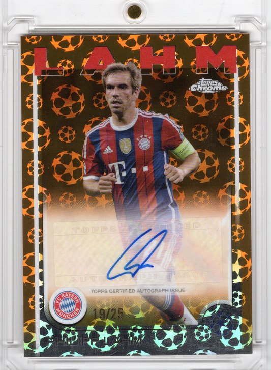 2024-25 Topps Chrome UCC Orange Refractor Auto Philipp Lahm /25 FC Bayern